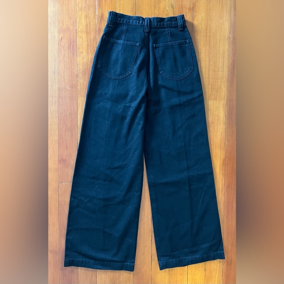 NWT Madewell Extrawide-Leg Trouser Jeans in Wilkes Wash: Pleat Edition 25 Black - Picture 7 of 11